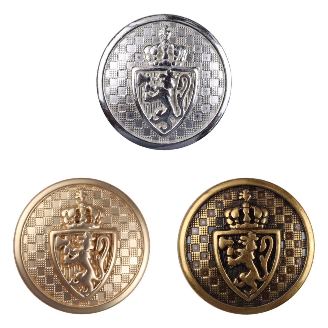Lion Shield Crown Element Metal Buttons for College Style Suit 10pcs - Lots of Buttons
