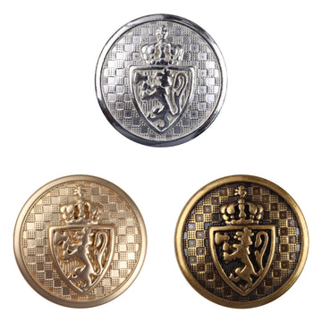 Lion Shield Crown Element Metal Buttons for College Style Suit 10pcs - Lots of Buttons
