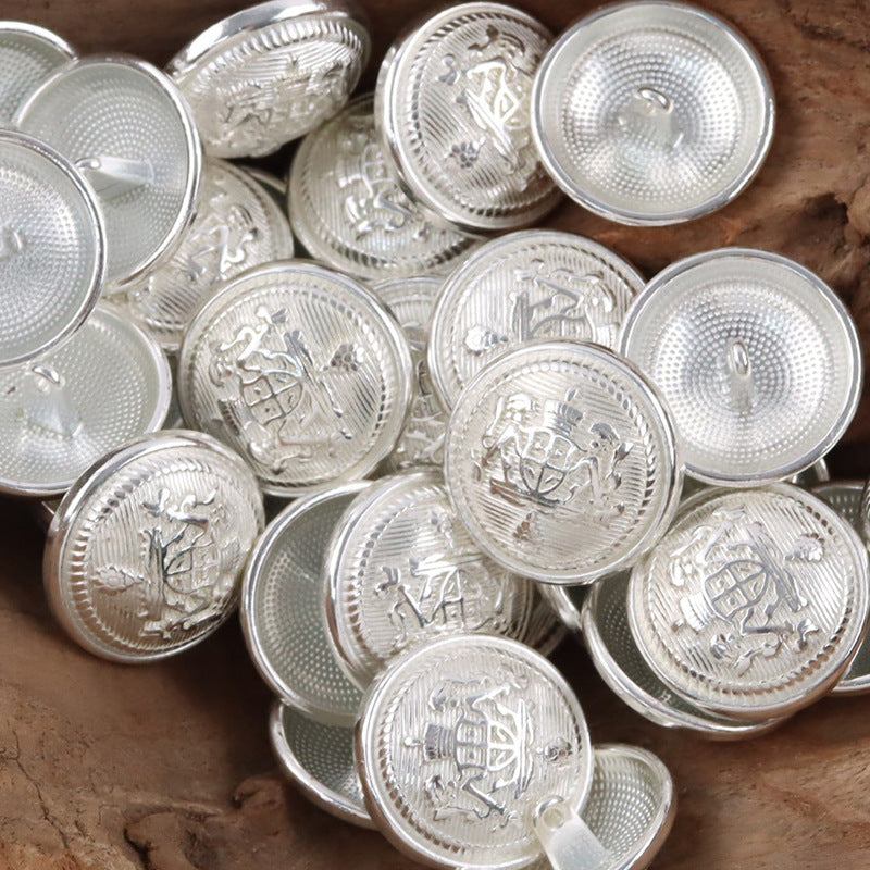 Crown Shield Metal Buttons for College Style School Uniform 10pcs - Lots of Buttons