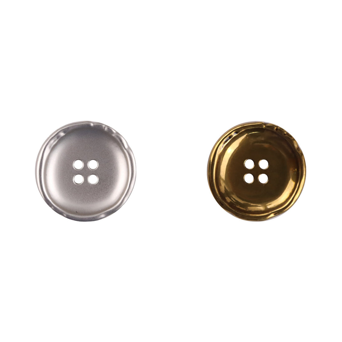 Golden Irregular Bowl-Shaped Metal Buttons for Coats and Suits - 10pcs - Lots of Buttons