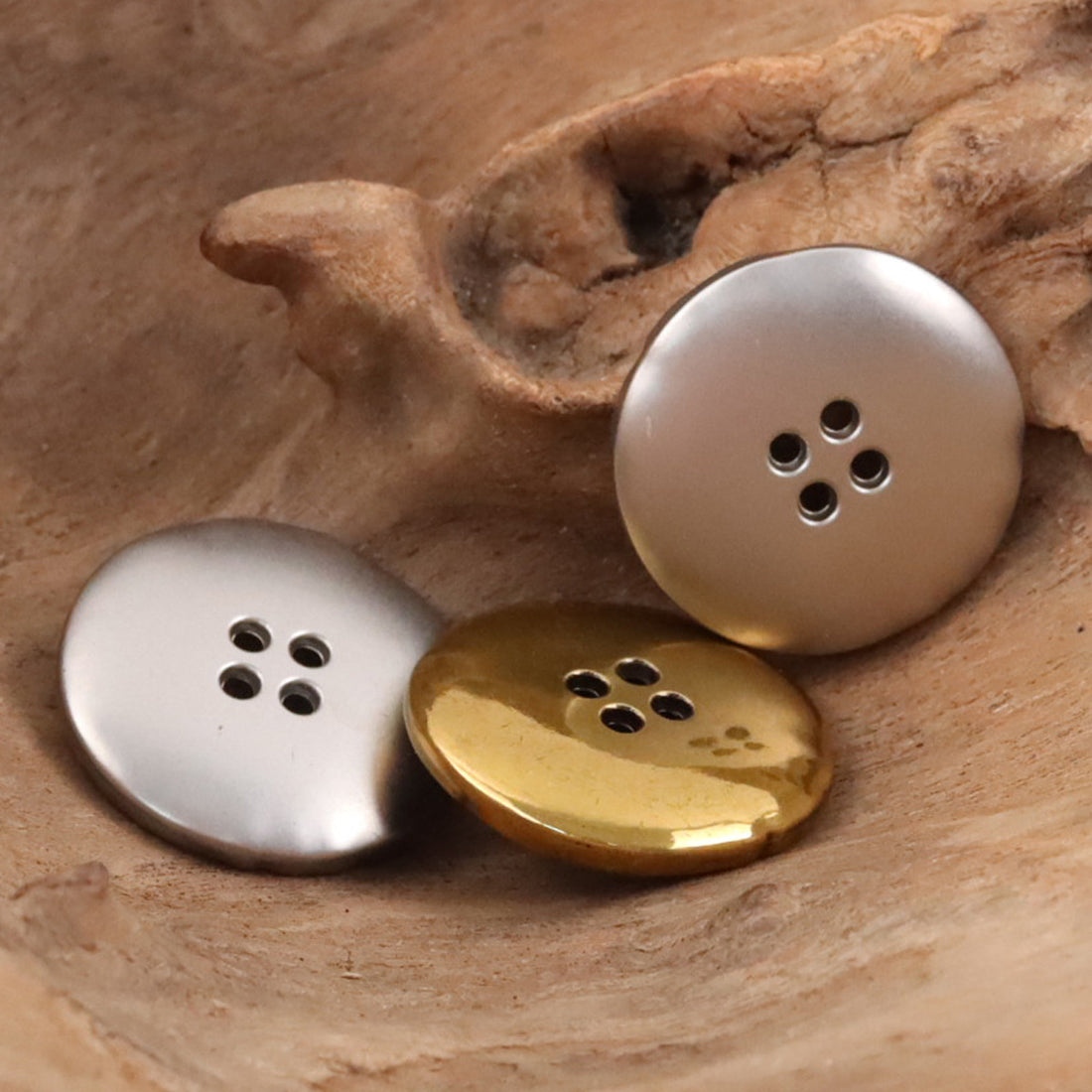 Golden Irregular Bowl-Shaped Metal Buttons for Coats and Suits - 10pcs - Lots of Buttons