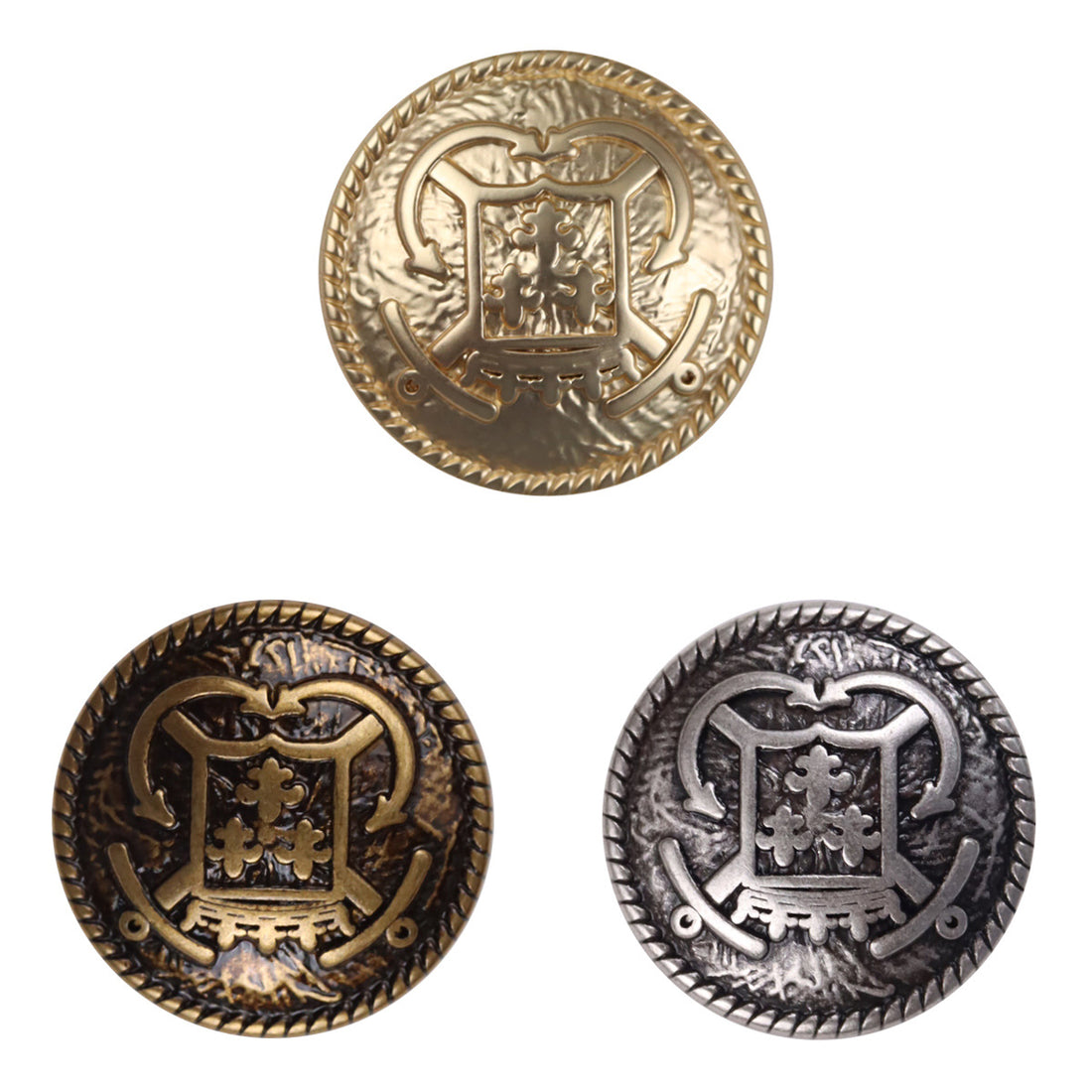 Anchor Hook Metal Buttons for College Style Suits JK Uniforms 10pcs - Lots of Buttons