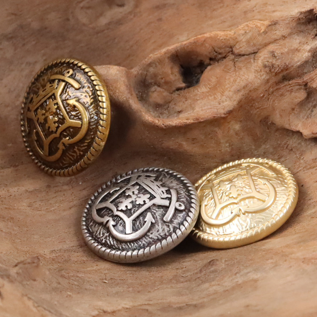 Anchor Hook Metal Buttons for College Style Suits JK Uniforms 10pcs - Lots of Buttons