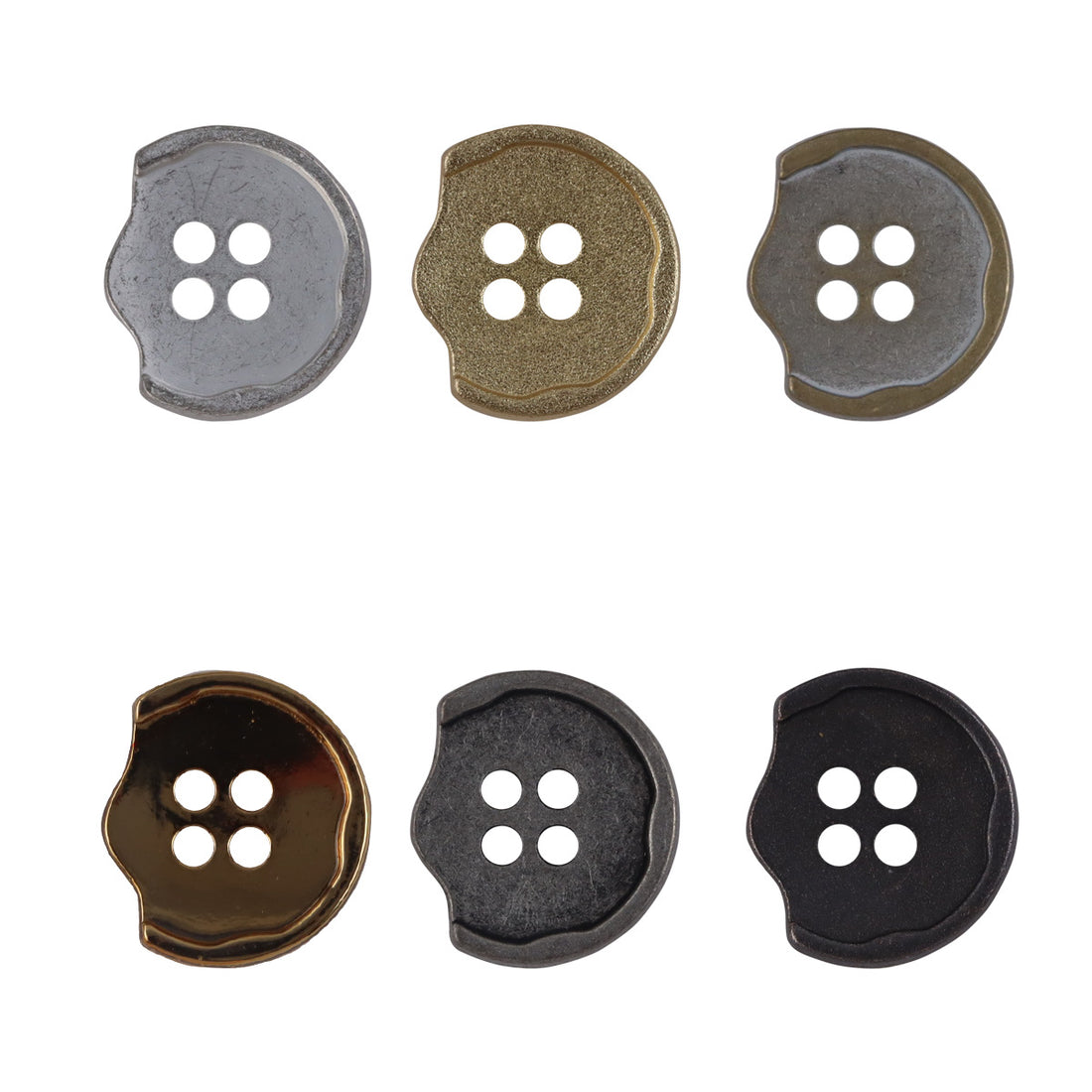 Irregular Shaped Sandy Gold Metal Buttons for Bag and Hat Making 10pcs - Lots of Buttons