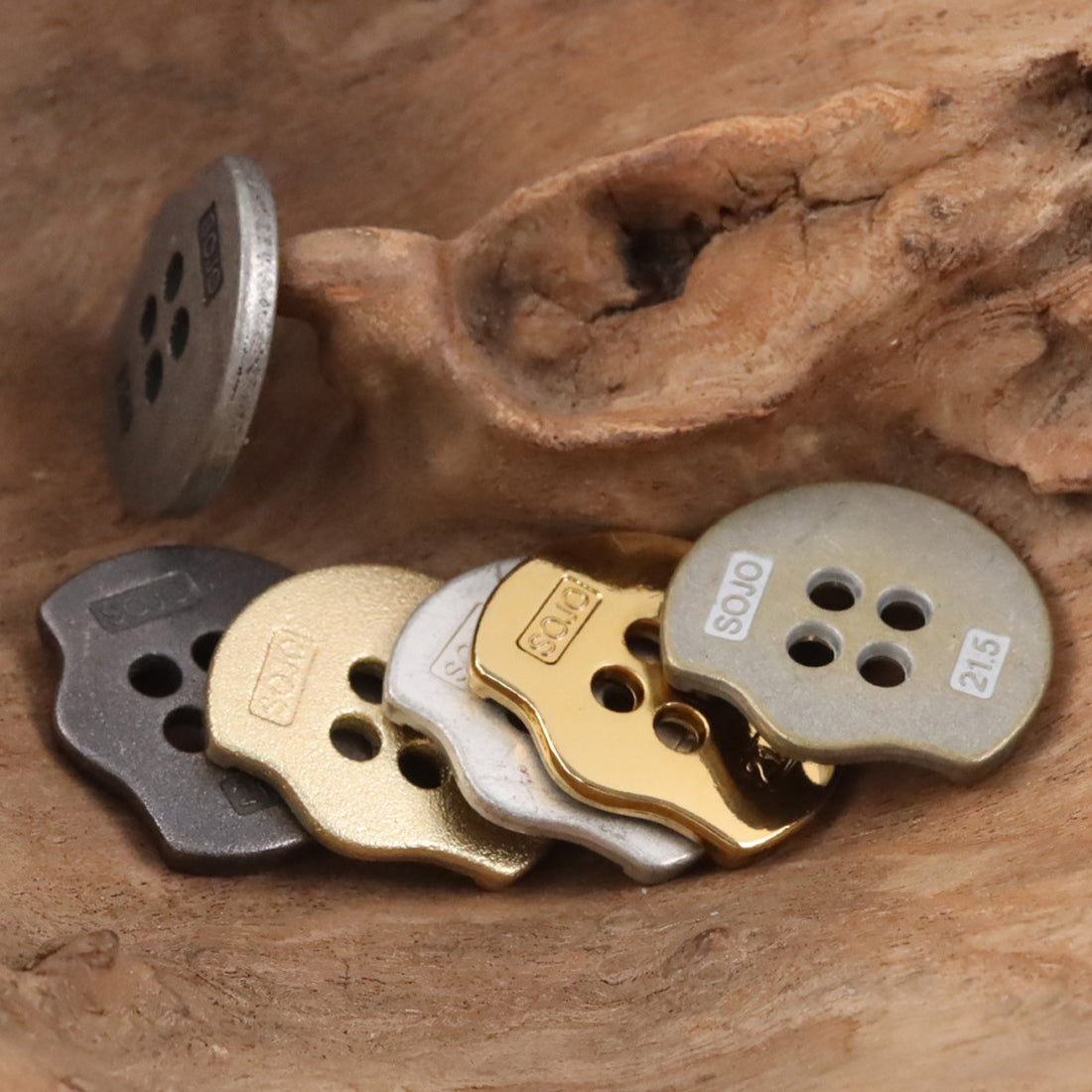 Irregular Shaped Sandy Gold Metal Buttons for Bag and Hat Making 10pcs - Lots of Buttons