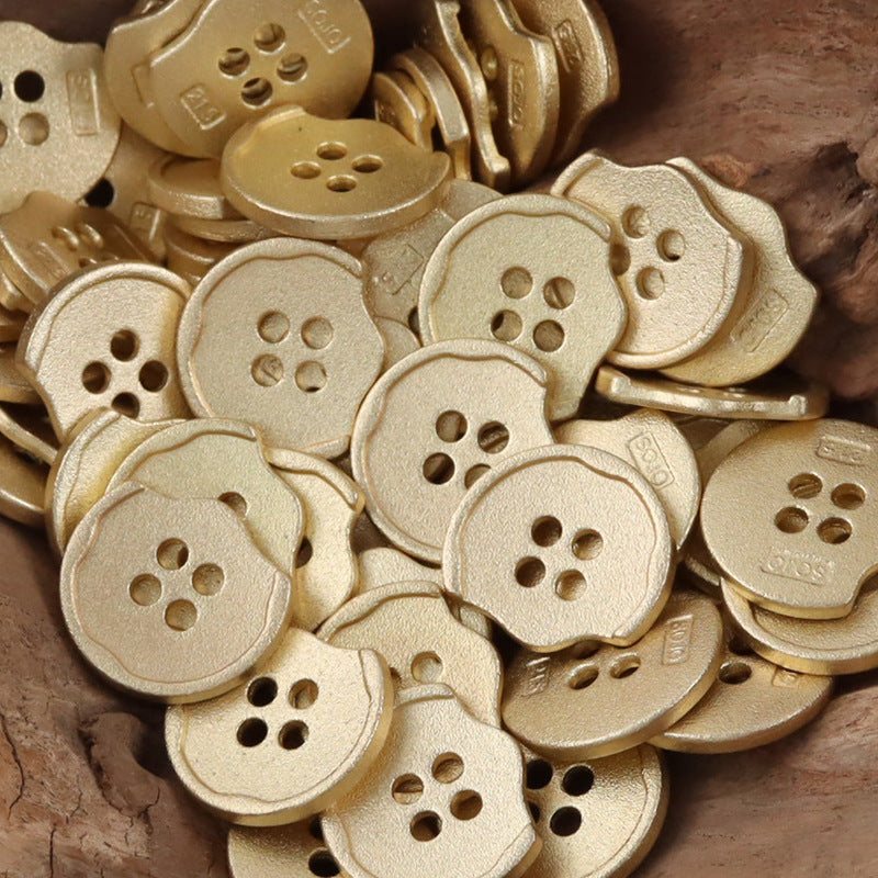 Irregular Shaped Sandy Gold Metal Buttons for Bag and Hat Making 10pcs - Lots of Buttons