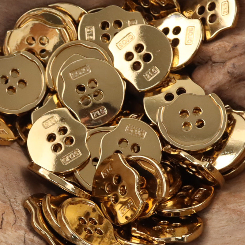 Irregular Shaped Sandy Gold Metal Buttons for Bag and Hat Making 10pcs - Lots of Buttons