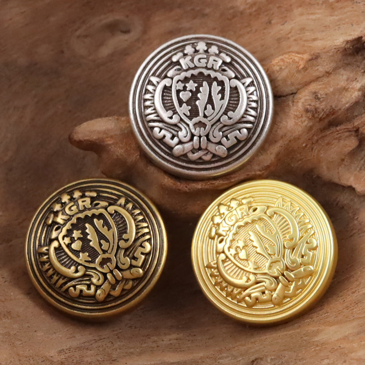 Crown Shield Metal Buttons for Japanese Anime Cosplay Costumes 10pcs
