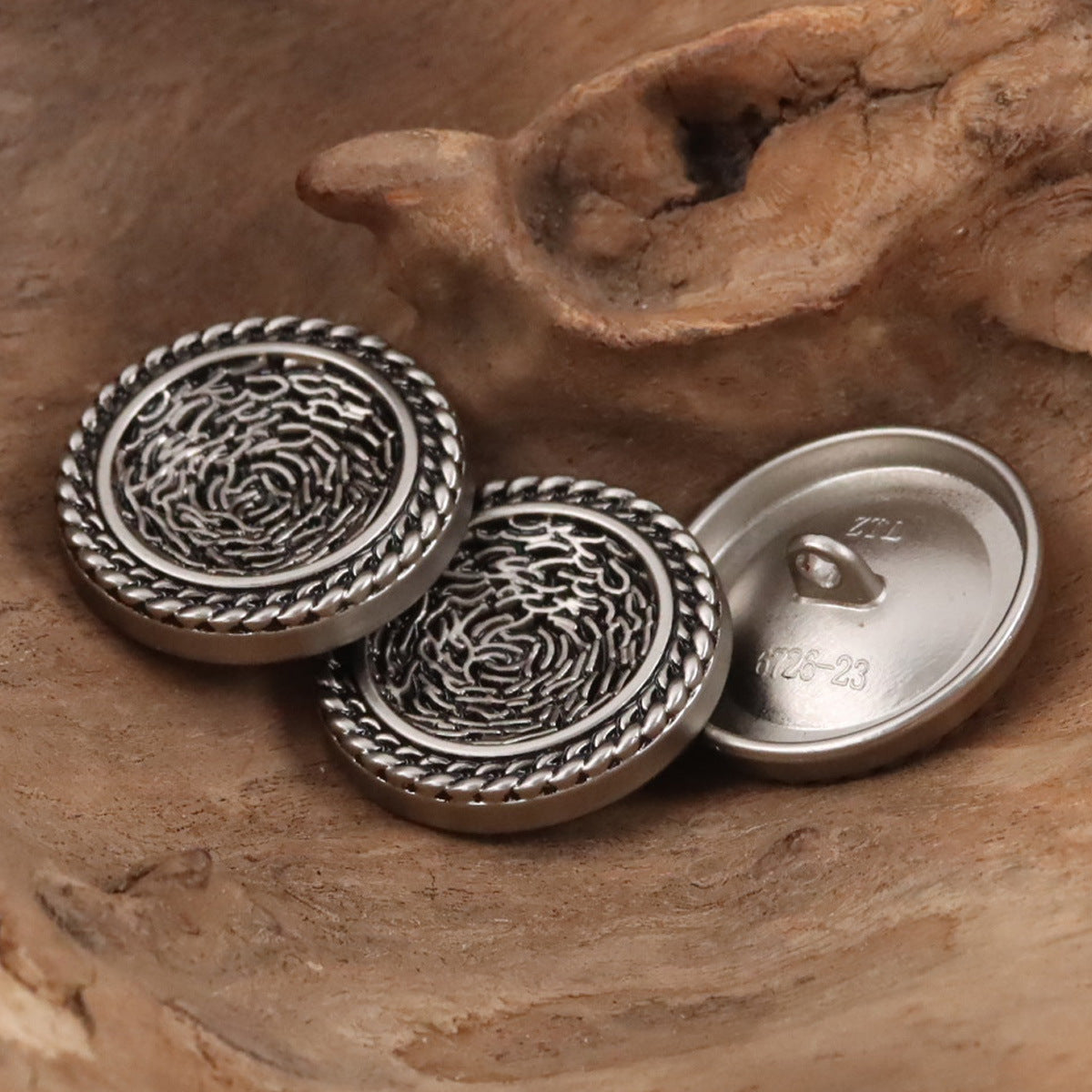 Threaded Silver Lacquered Metal Buttons for Women's Woolen Coats,10pcs - Lots of Buttons