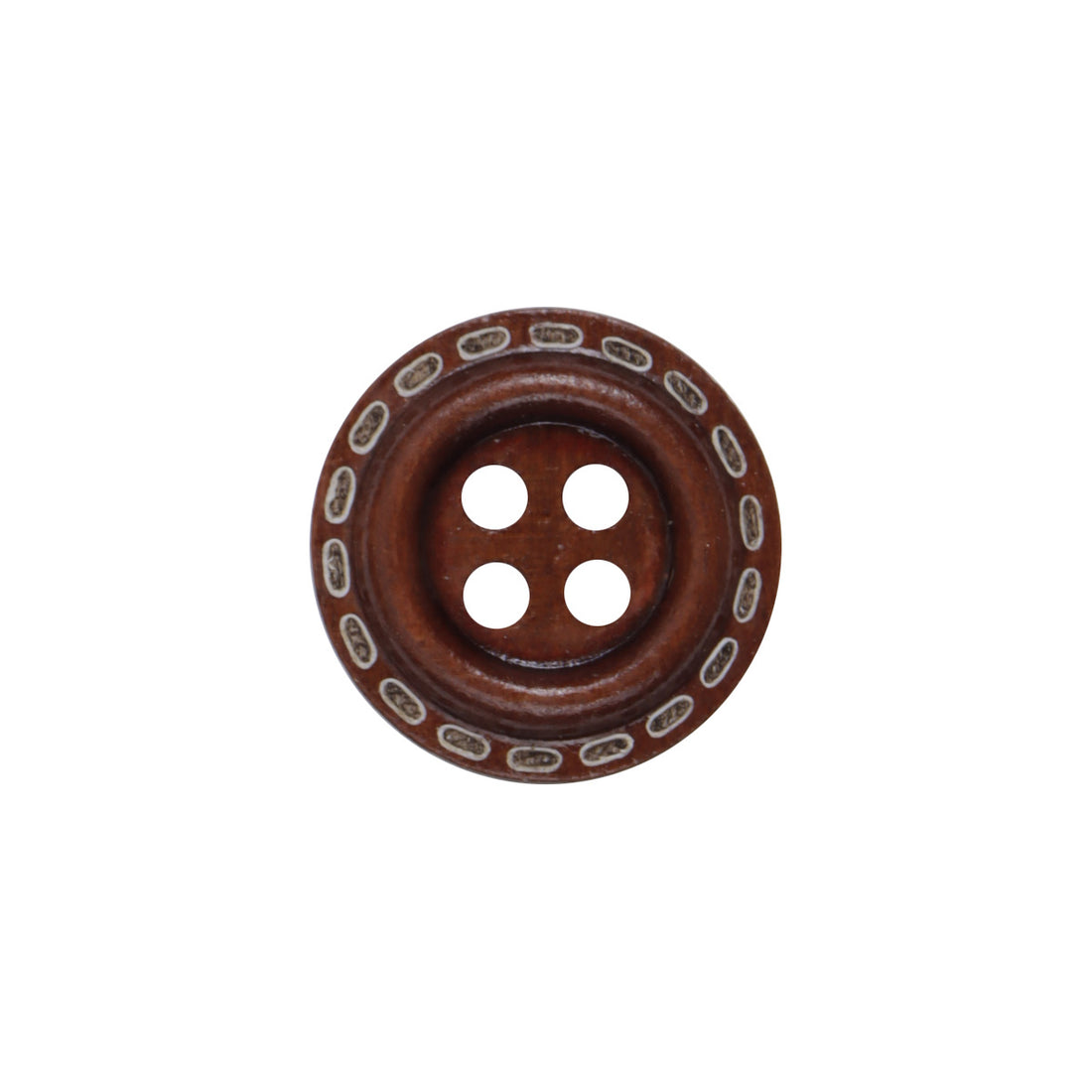 Dashed Circle Four-Hole Red Lacquered Wooden Buttons 100PCS - Lots of Buttons