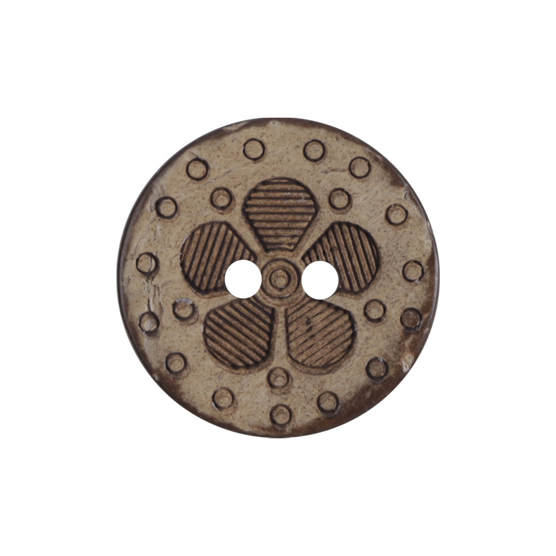 Black Coffee 4-Hole Natural Coconut Shell Buttons 100pcs - Lots of Buttons