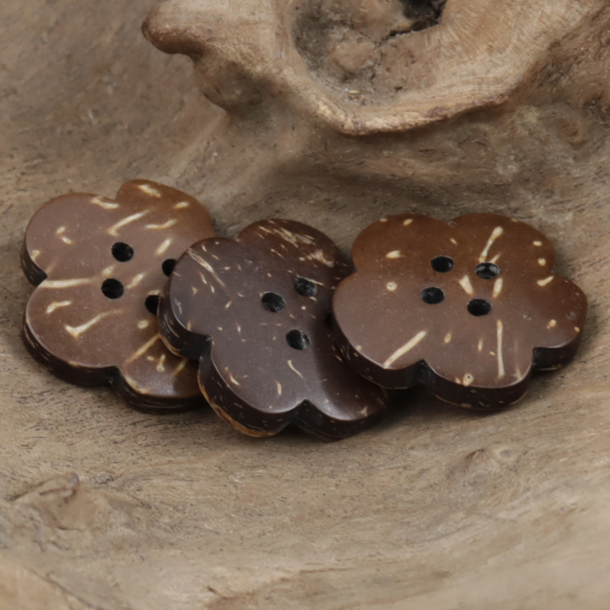 Natural Coconut Cute Flower Children Flat Buttons,20pcs - Lots of Buttons