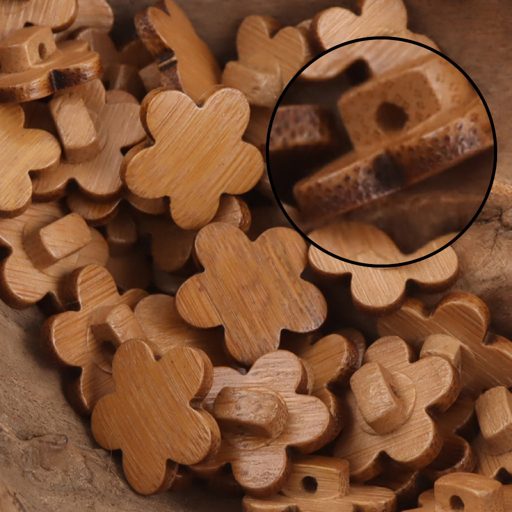 Plum Blossom-Shaped Natural Bamboo Buttons 10PCS - Lots of Buttons