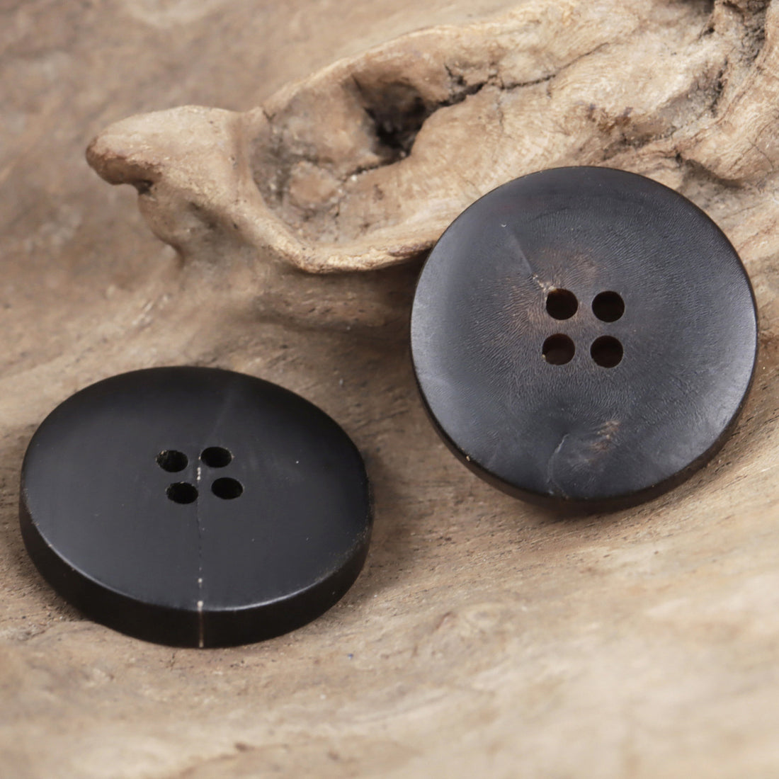 Matte Black Coffee-Colored Natural Horn Buttons for Winter Suits Pants 10pcs - Lots of Buttons