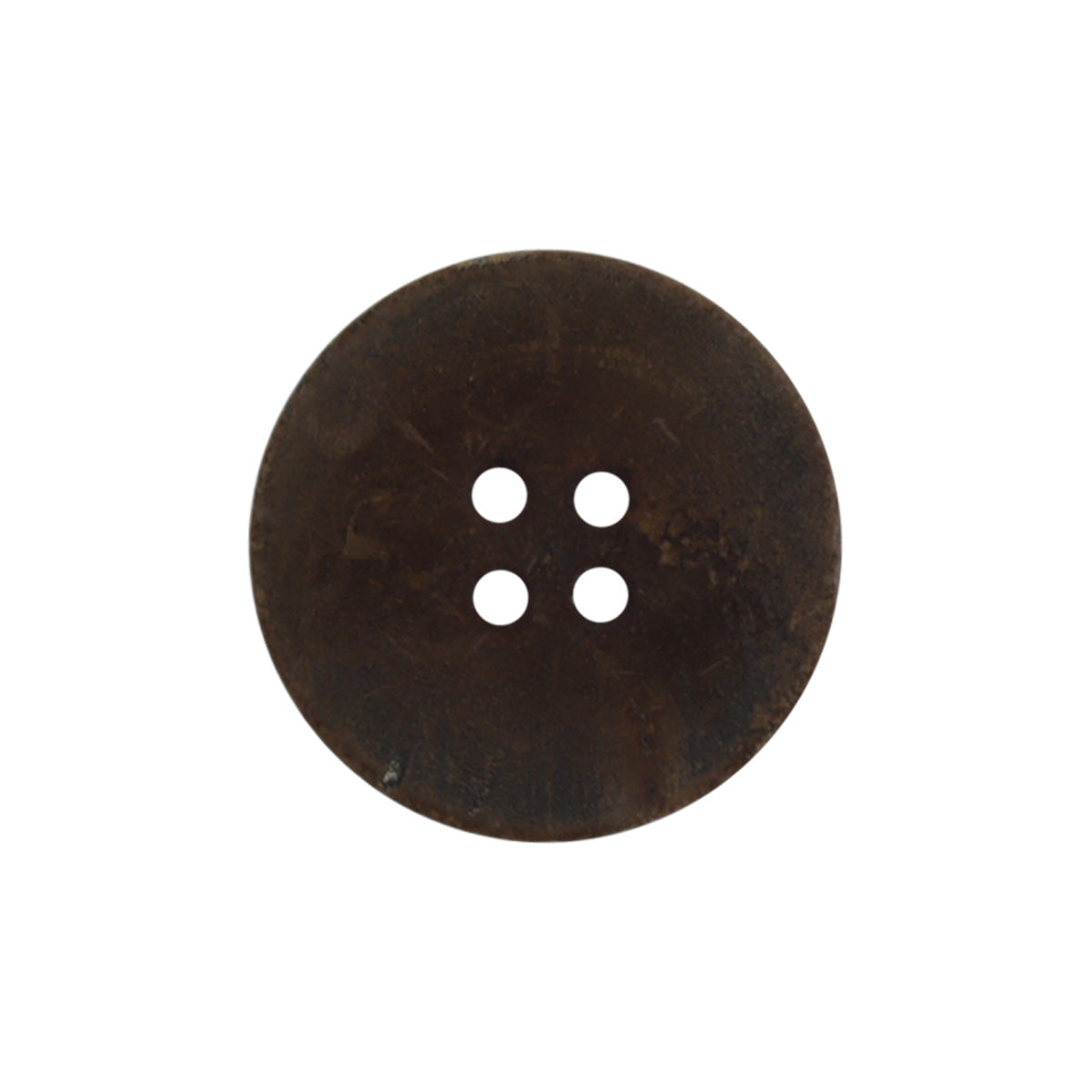 Vintage Burnt Yellowish Black Double-Sided Flat Real Horn Buttons 10pcs - Lots of Buttons