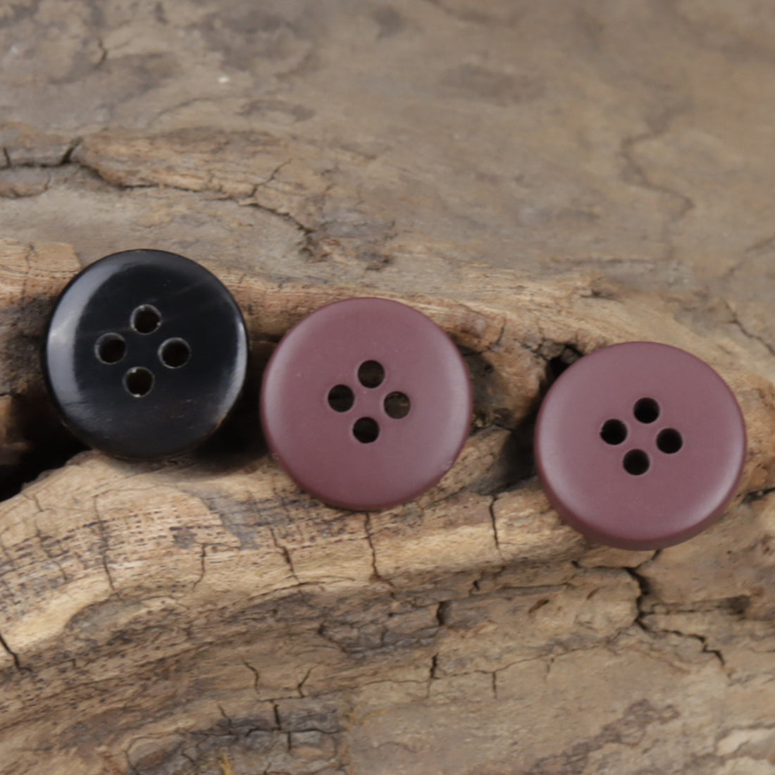 Frosted Purple-Red Real Horn Buttons for Winter Jackets 10pcs - Lots of Buttons