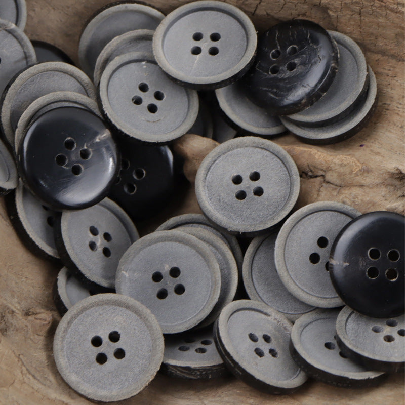 Frosted Purple-Red Real Horn Buttons for Winter Jackets 10pcs - Lots of Buttons