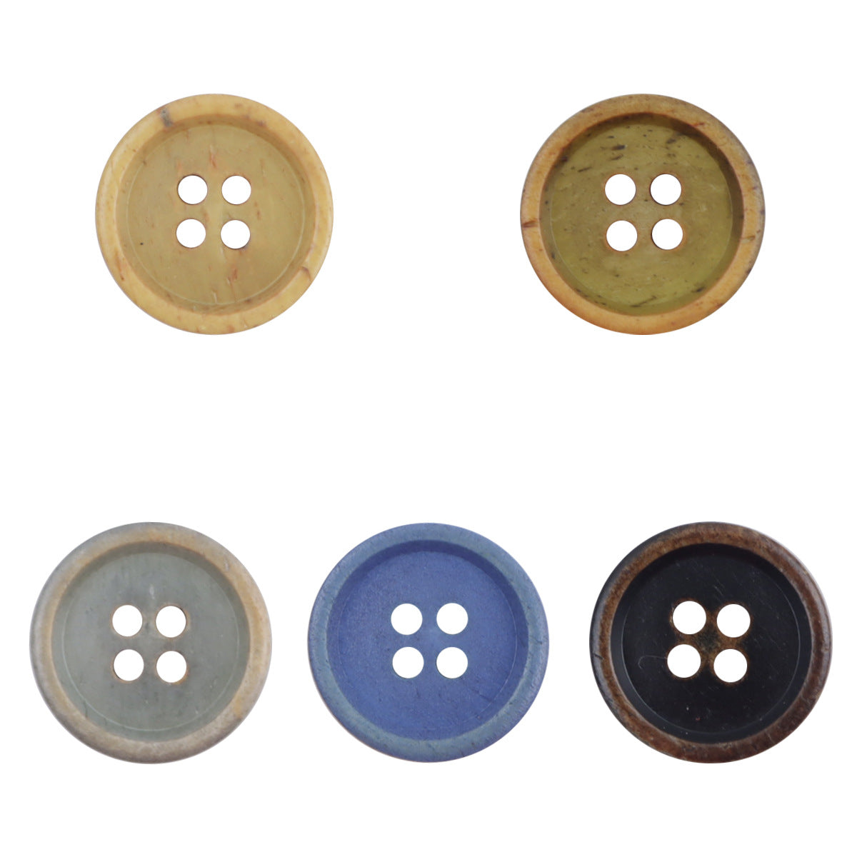 11.5mm Burnt Natural Bovine Bone Buttons for Spring Linen Shirts 10pcs - Lots of Buttons