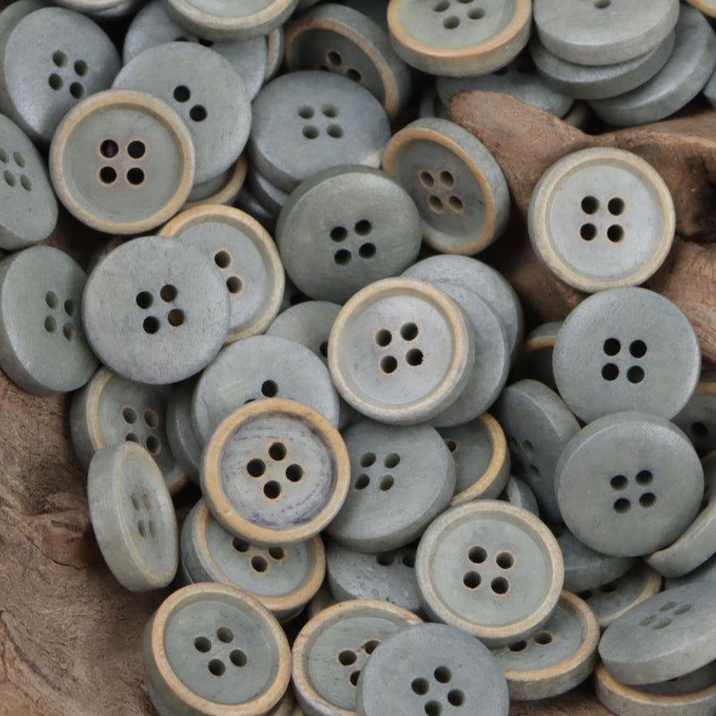 11.5mm Burnt Natural Bovine Bone Buttons for Spring Linen Shirts 10pcs - Lots of Buttons