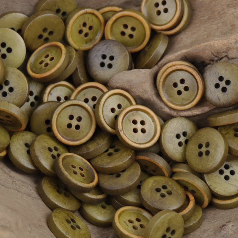 11.5mm Burnt Natural Bovine Bone Buttons for Spring Linen Shirts 10pcs - Lots of Buttons