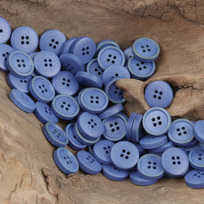 11.5mm Burnt Natural Bovine Bone Buttons for Spring Linen Shirts 10pcs - Lots of Buttons