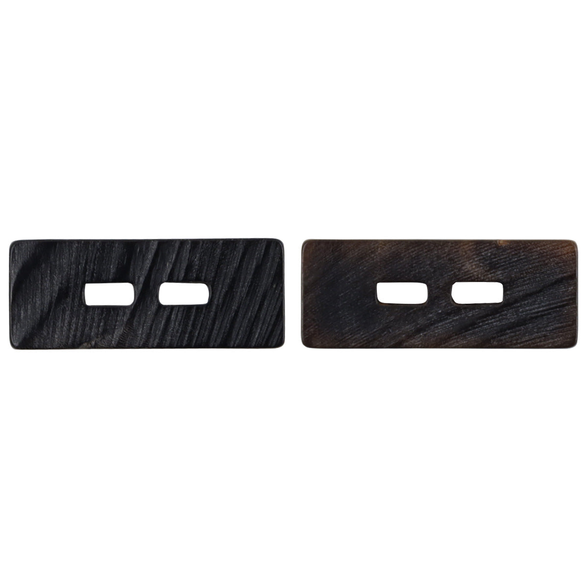 Vintage Rectangular Natural Black Real Horn Two-Hole Toggle Buttons,10PCS - Lots of Buttons