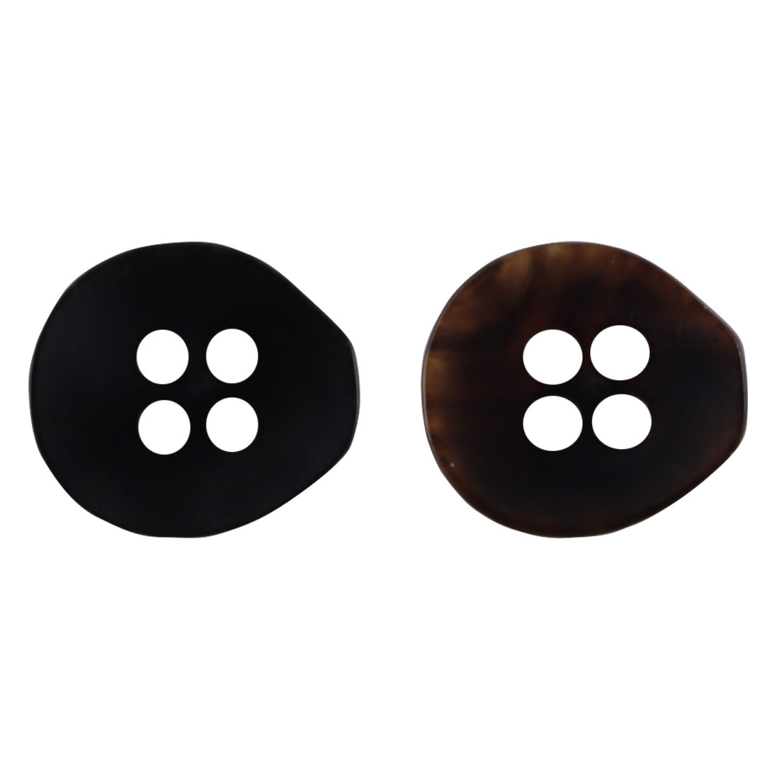 11.5mm Pear-Shaped 4-Hole Natural Real Horn Buttons Black Brown 20PCS - Lots of Buttons