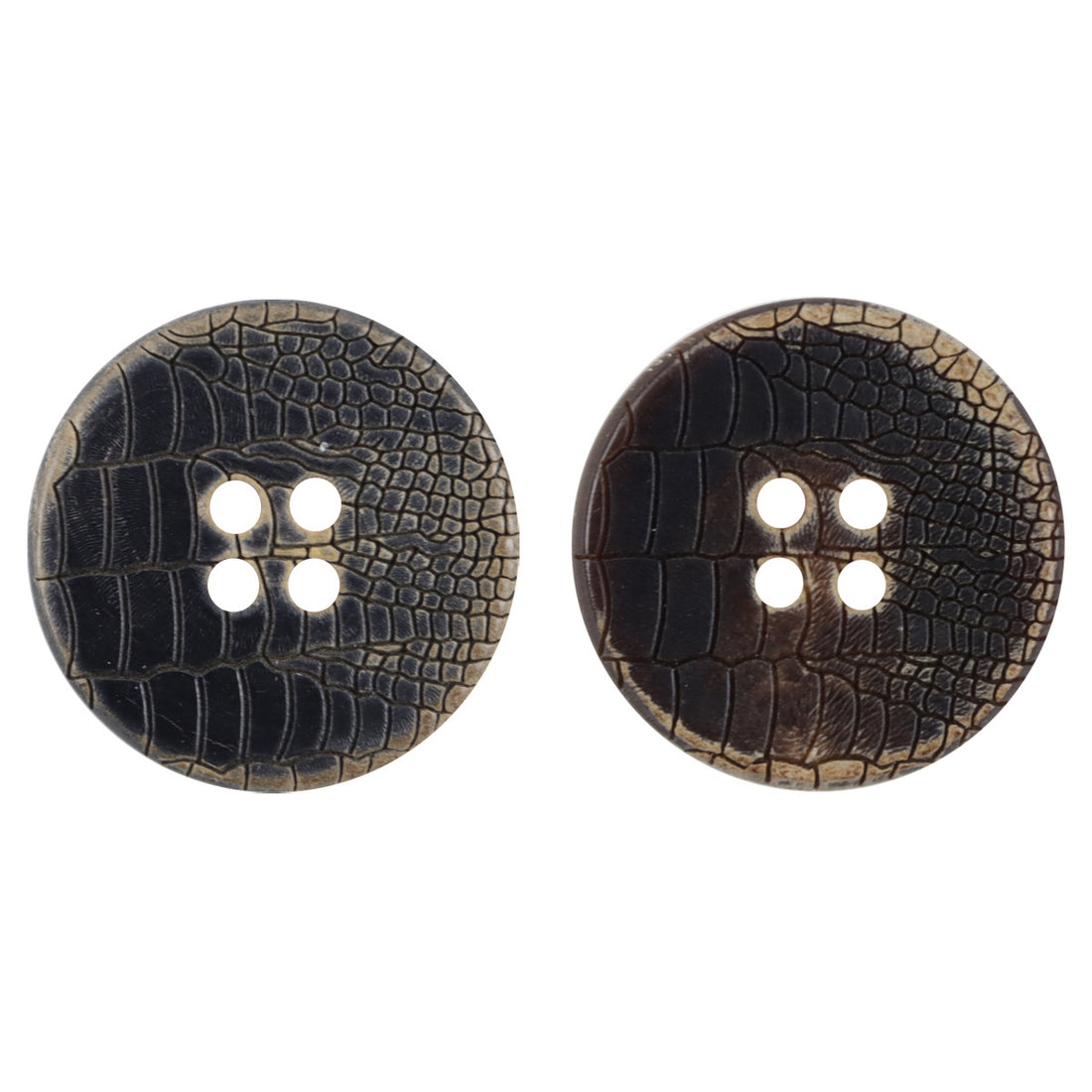 Snakeskin Cracked Flat Horn Buttons for Retro Leather Jackets 10pcs - Lots of Buttons