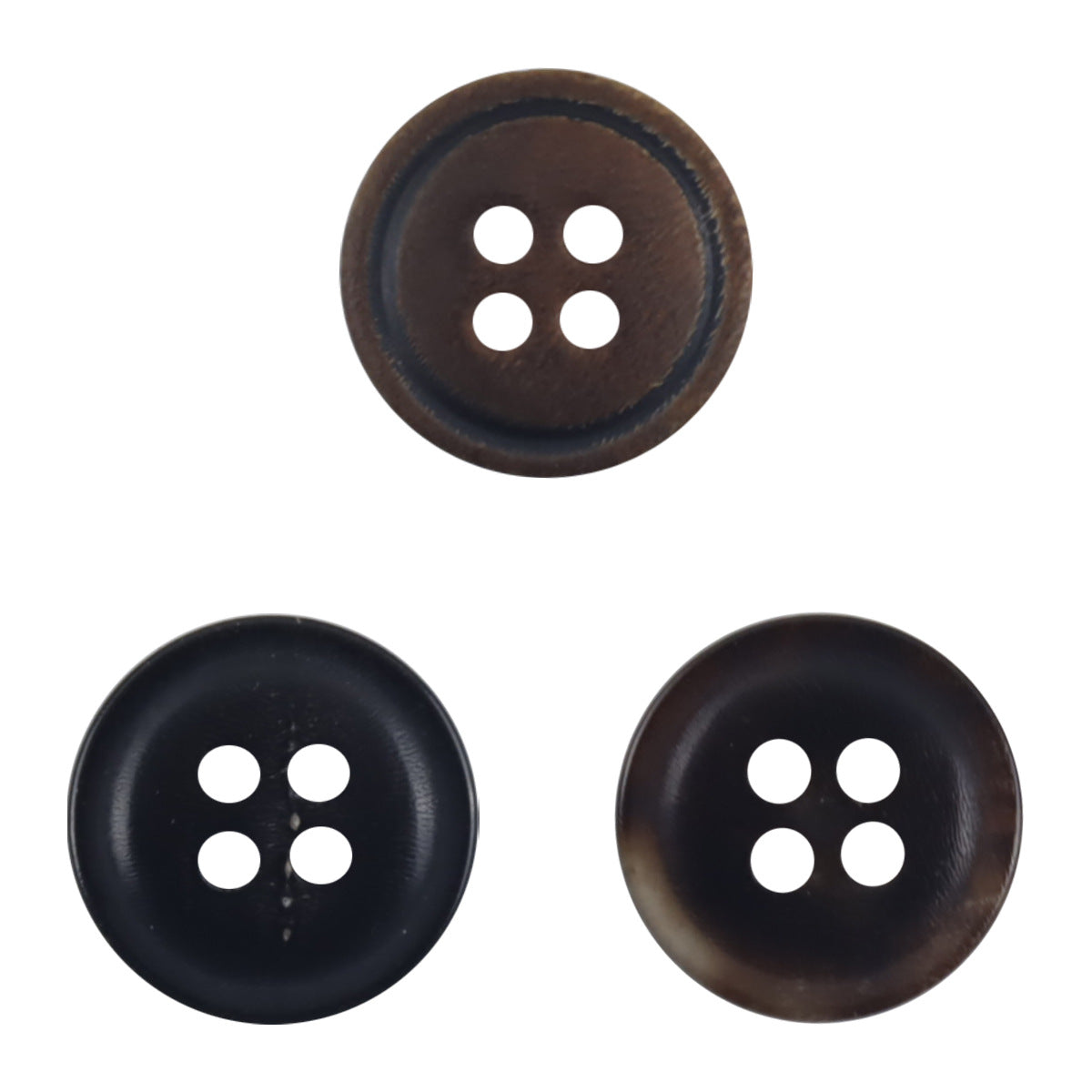 Vintage Charred Yellow Horn Buttons 4 Holes 10PCS - Lots of Buttons