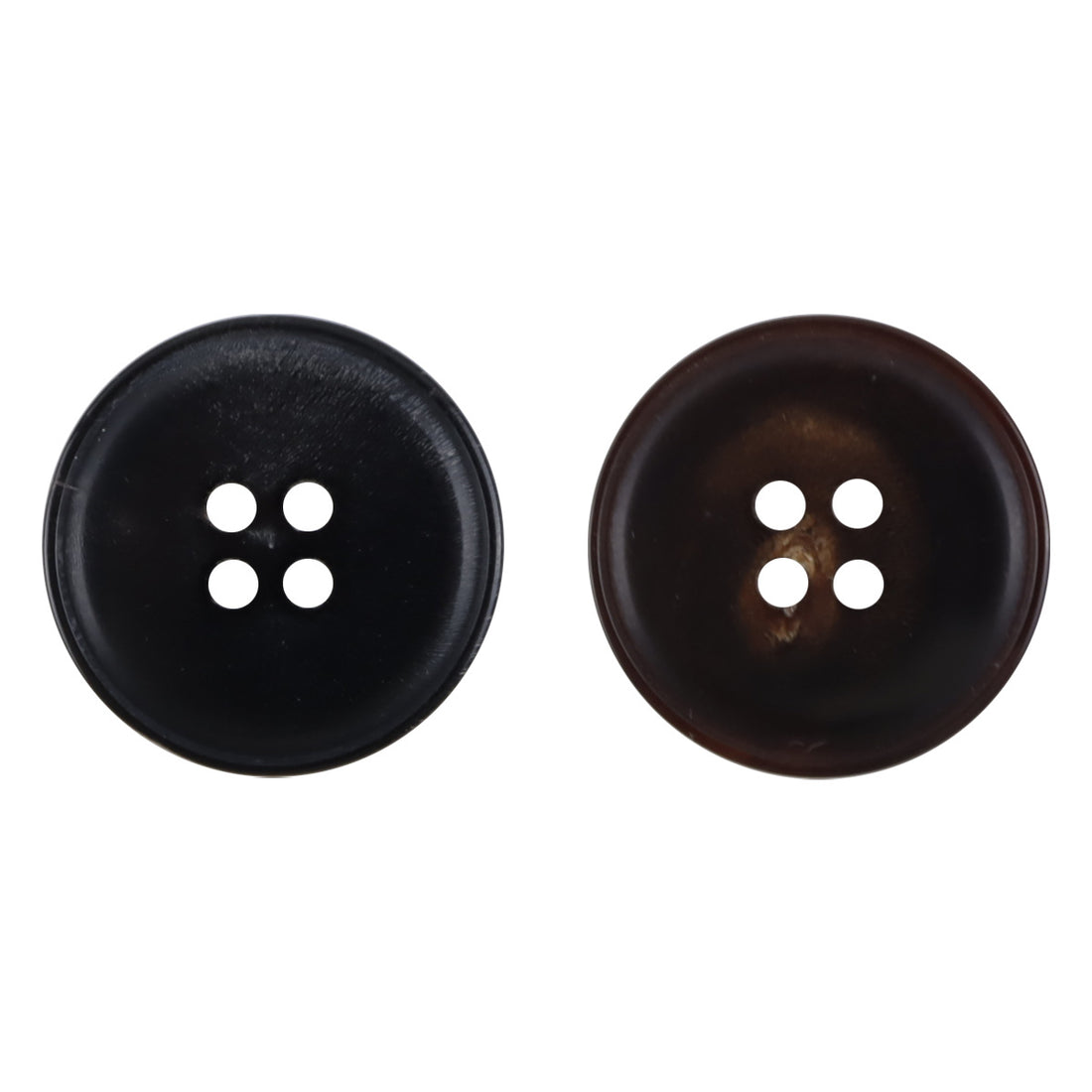 4-Hole Black Brown Natural Horn Buttons for Winter Coats 10pcs - Lots of Buttons