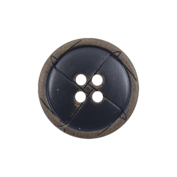 Vintage Laser-Etched Black Genuine Cow Horn Buttons,10pcs - Lots of Buttons