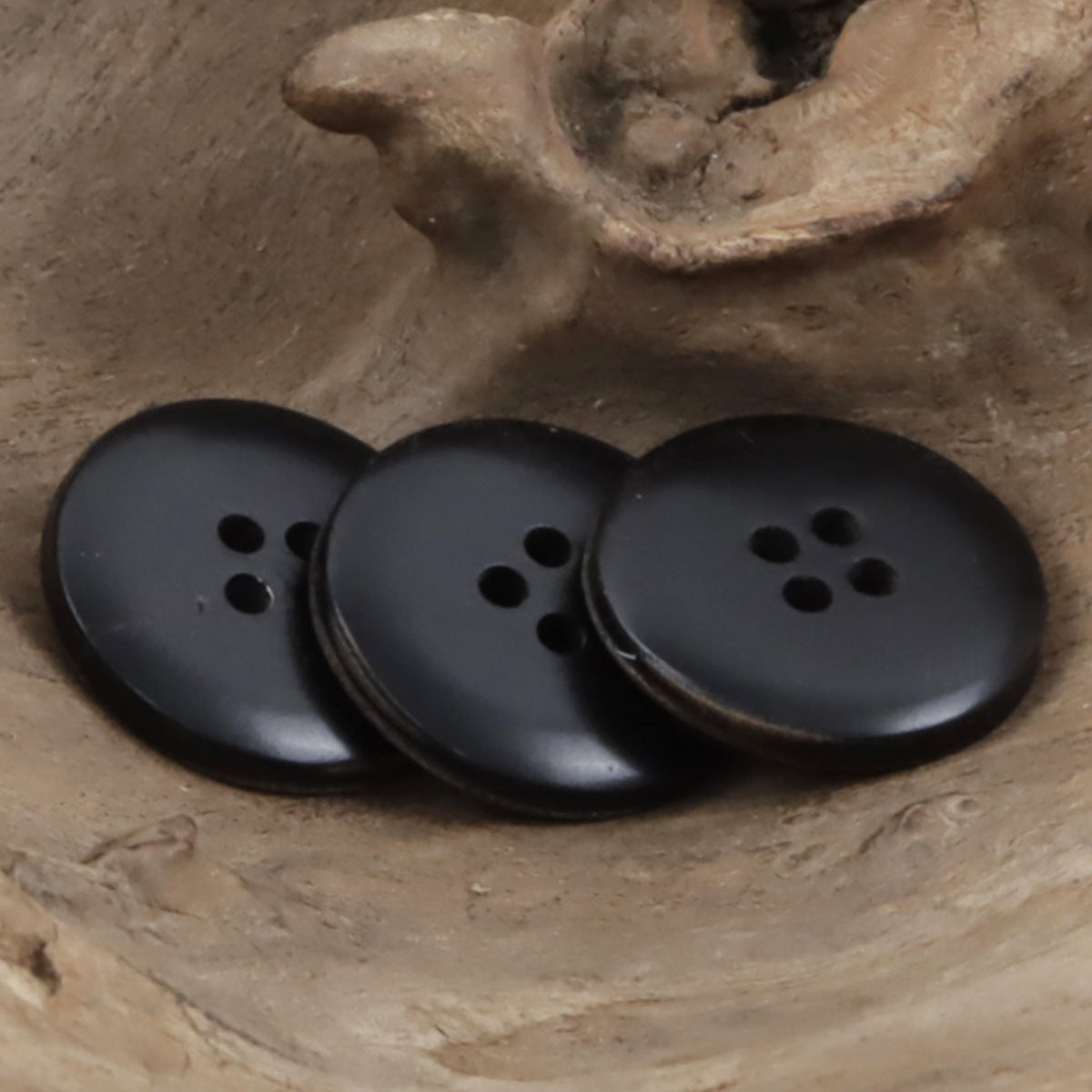 Vintage Laser-Etched Black Genuine Cow Horn Buttons,10pcs - Lots of Buttons