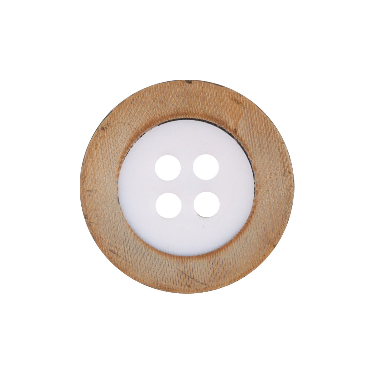 Retro Yellow Flamed Edge Cow Horn Buttons with White Holes,10pcs - Lots of Buttons