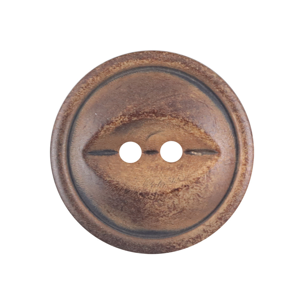 Retro Burnt Yellowish Natural Fish-Eye Horn Buttons 10pcs - Lots of Buttons