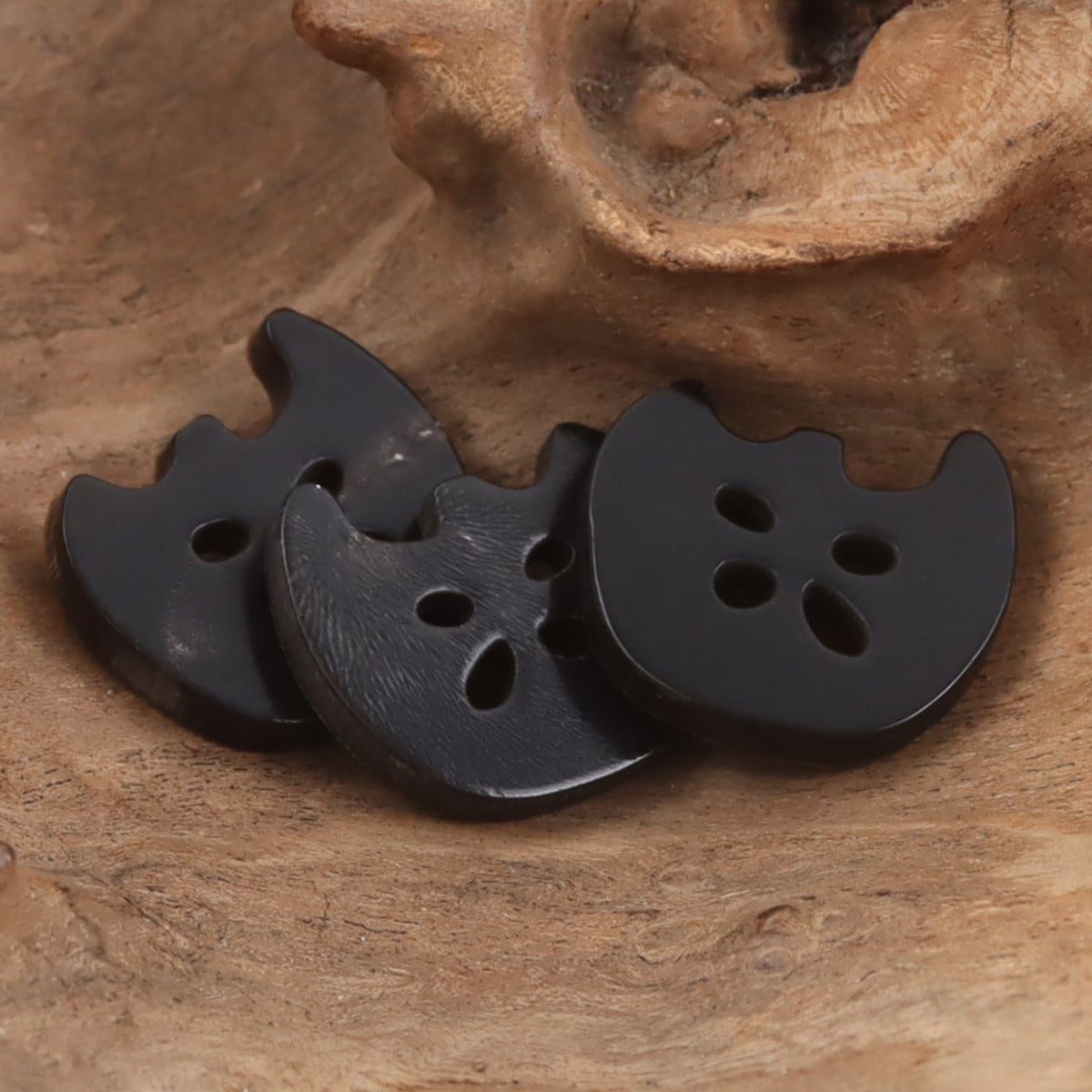 Retro Charm Apple Cow Horn Buttons 4 Hole,10pcs - Lots of Buttons