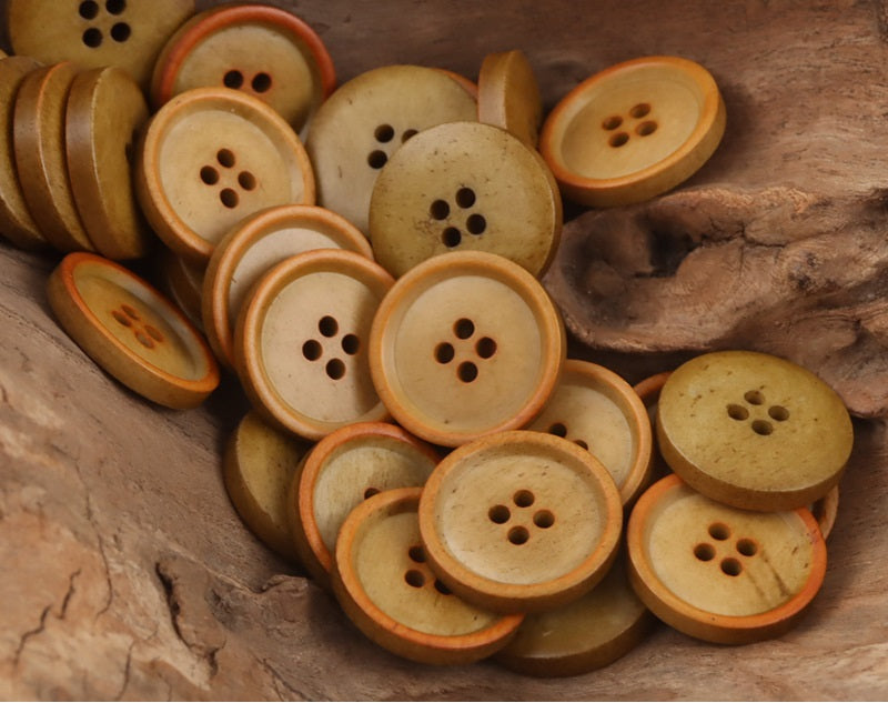 Vintage Round 4-Hole Natural Bone Buttons,10pcs - Lots of Buttons