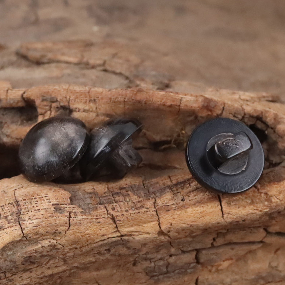 Mushroom-Head Black Horn Buttons for Chinese Qipao and Hanfu,10pcs - Lots of Buttons