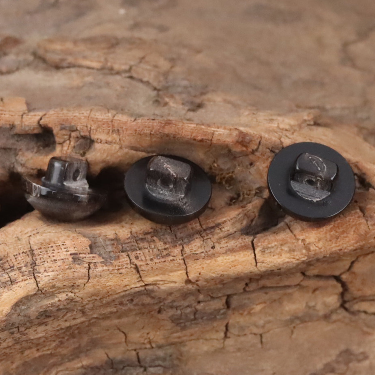 Mushroom-Head Black Horn Buttons for Chinese Qipao and Hanfu,10pcs - Lots of Buttons