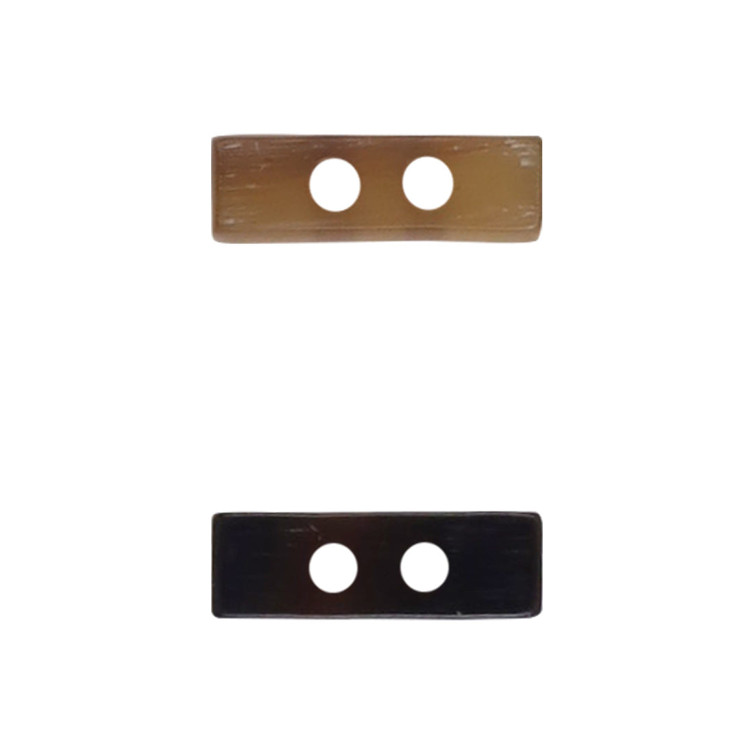Long Strip Coffee-Colored Natural Horn Toggle Buttons 10pcs - Lots of Buttons