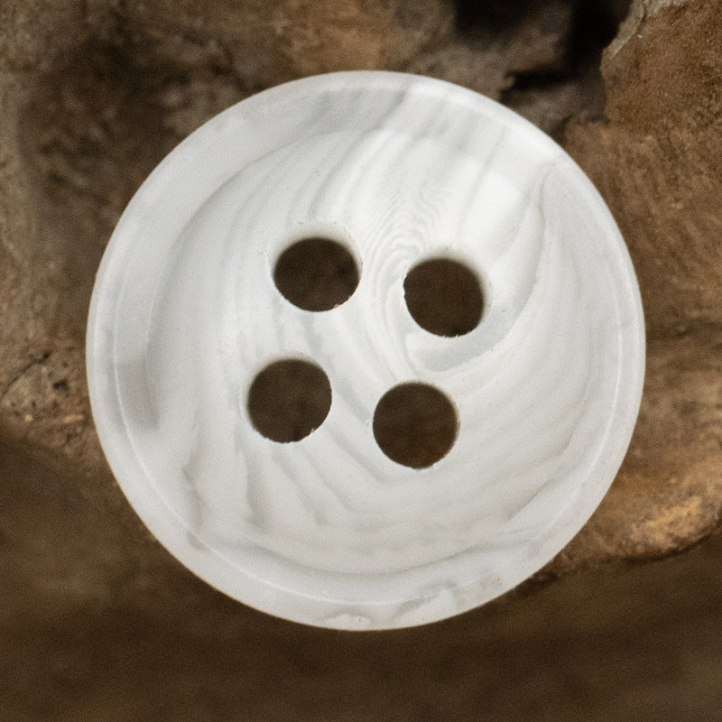 Thin-Edged White Khaki  Dark Brown Resin Buttons for Casual Shirts 90 Pack - Lots of Buttons