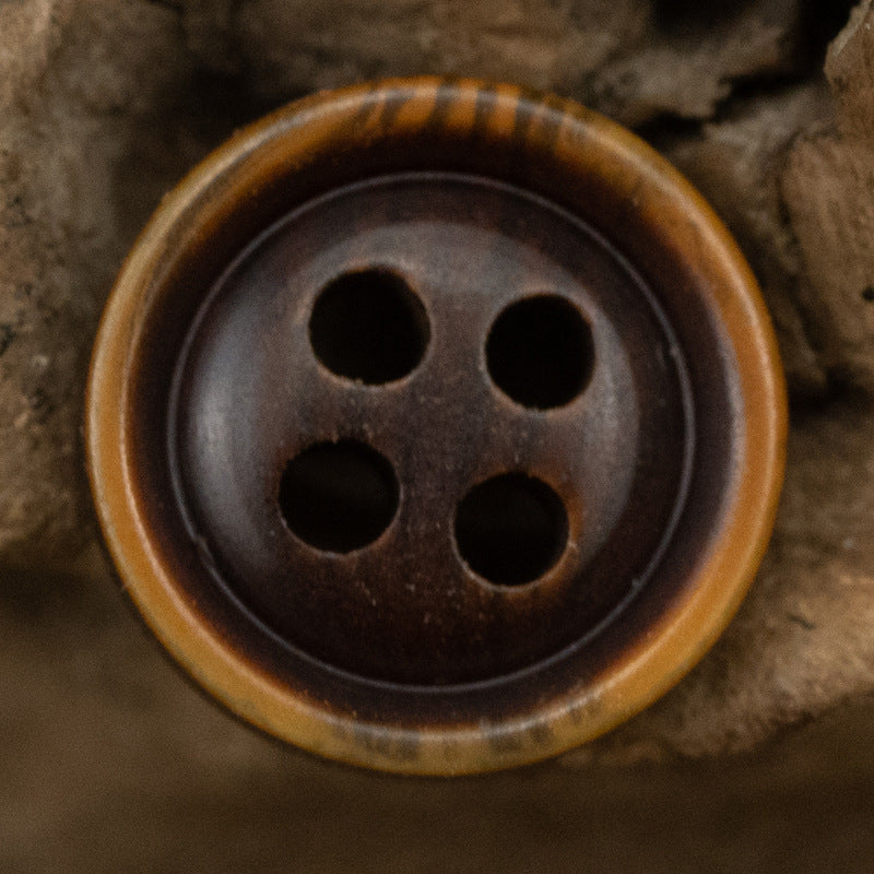 Thin-Edged White Khaki  Dark Brown Resin Buttons for Casual Shirts 90 Pack - Lots of Buttons