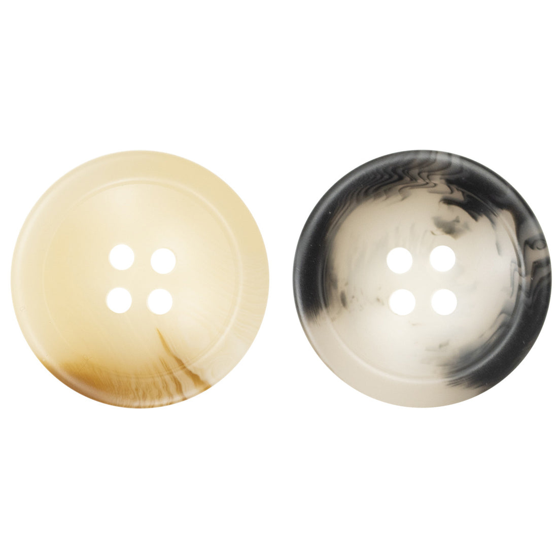 15-25mm Beveled Bowl-Shaped Dark Gray Resin Coat Buttons 30pcs - Lots of Buttons