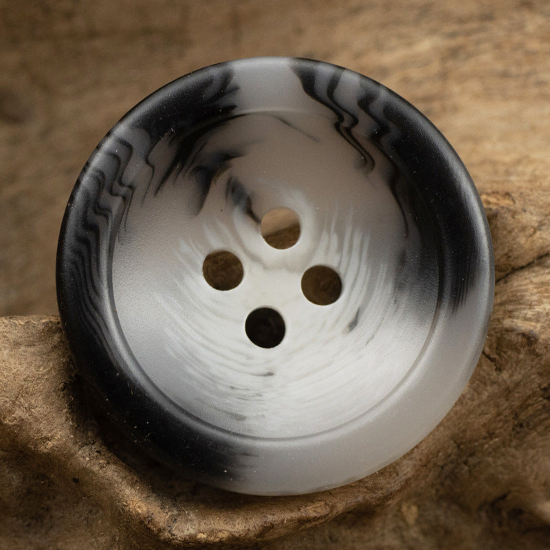 15-25mm Beveled Bowl-Shaped Dark Gray Resin Coat Buttons 30pcs - Lots of Buttons