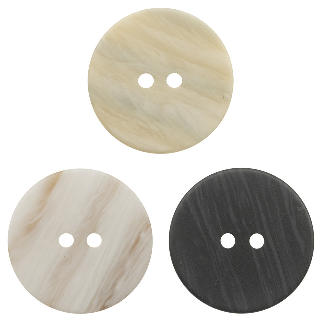 Flat 2 Hole Wood Grain Off-White Resin Buttons for Outerwear - 20pcs - Lots of Buttons