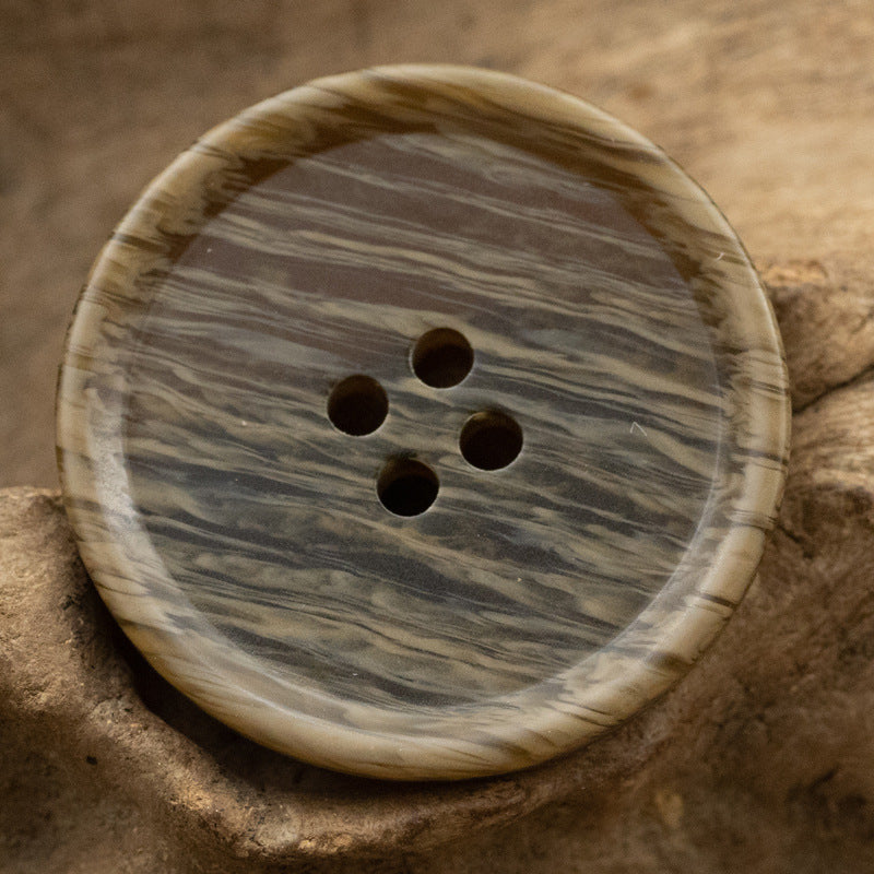 15-30mm Beveled Wood Grain Resin Buttons Yellow, Black and Khaki 60 Pack - Lots of Buttons