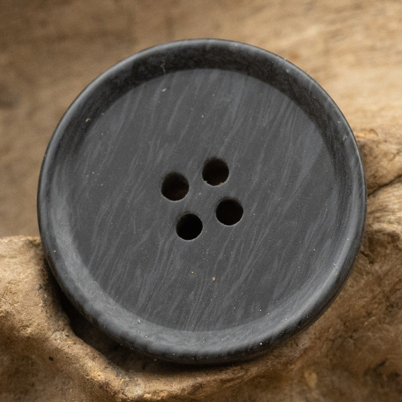 15-30mm Beveled Wood Grain Resin Buttons Yellow, Black and Khaki 60 Pack - Lots of Buttons