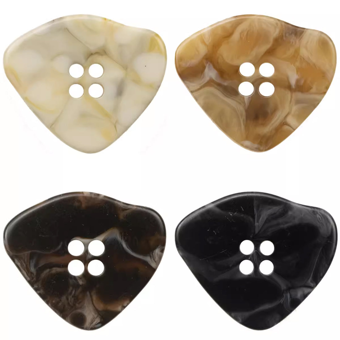 Large Amber Irregular Resin Buttons Imitation Marble Texture 10pcs - Lots of Buttons