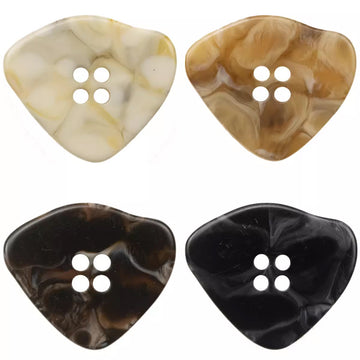 Large Amber Irregular Resin Buttons Imitation Marble Texture 10pcs - Lots of Buttons