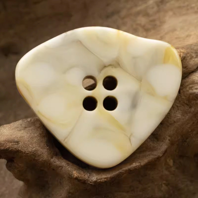 Large Amber Irregular Resin Buttons Imitation Marble Texture 10pcs - Lots of Buttons