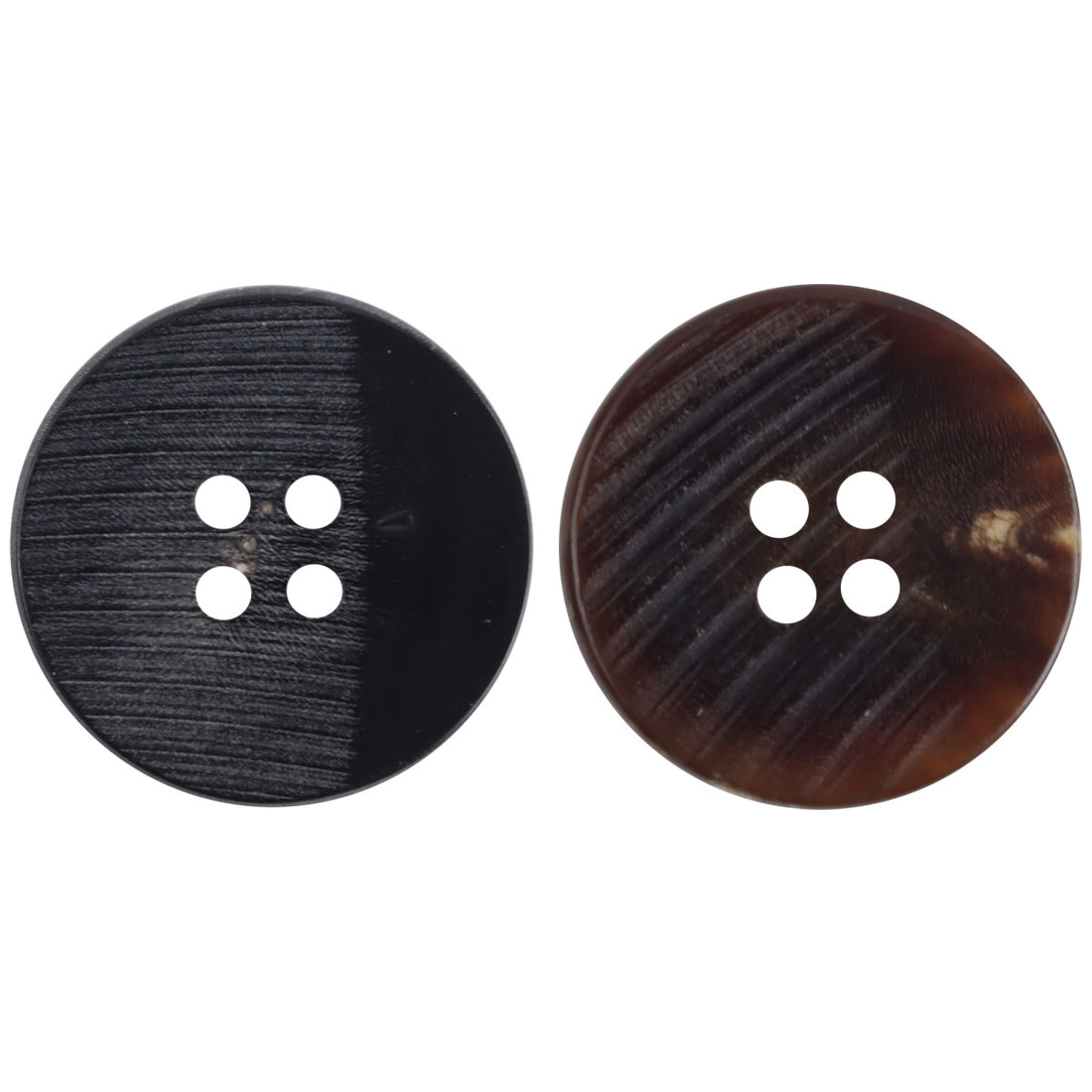 11.5mm - 30mm Flat Diagonally Cut Natural Real Horn Buttons 10pcs - Lots of Buttons
